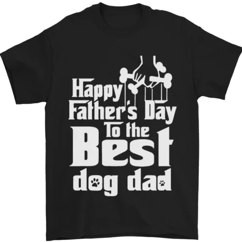 Fête des Pères Meilleur Chien Papa Drôle T-Shirt 100% Coton