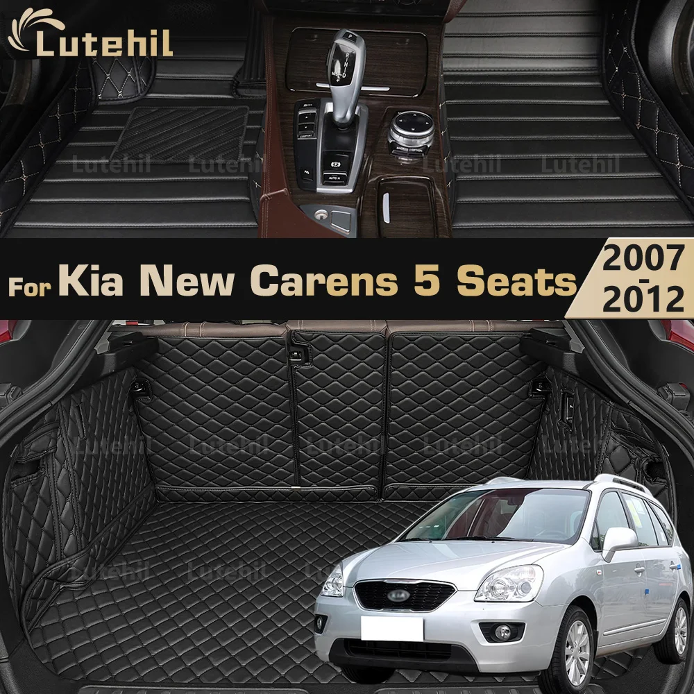 Car Floor Mats For Kia New Carens 5 Seats 2007-2012 Trunk mat Cargo Liner Protection Carpet Custom Floor Liners Accessories