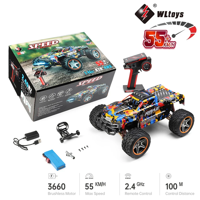 WLtoys 1/10 104016 profesjonalny samochód RC z bezszczotkowym silnikiem Led 4x4-Terrain 4WD Off-Drift uliczny samochód ciężarowy 12402A wersja LCD