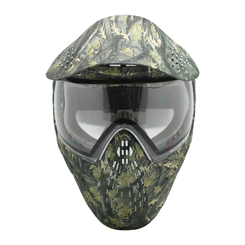 素晴らしいii葉迷彩戦術ペイントボールマスク、バイザー付き、airsoft