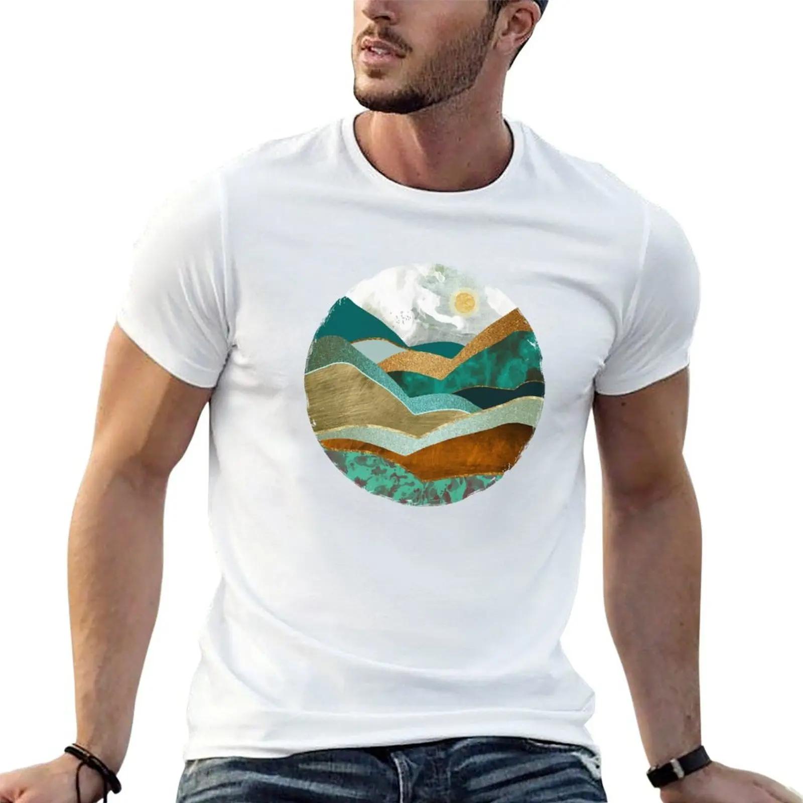 Camiseta Golden Hills, camisetas para hombre, camiseta gráfica, camisetas divertidas de lujo para hombre, camiseta para hombre