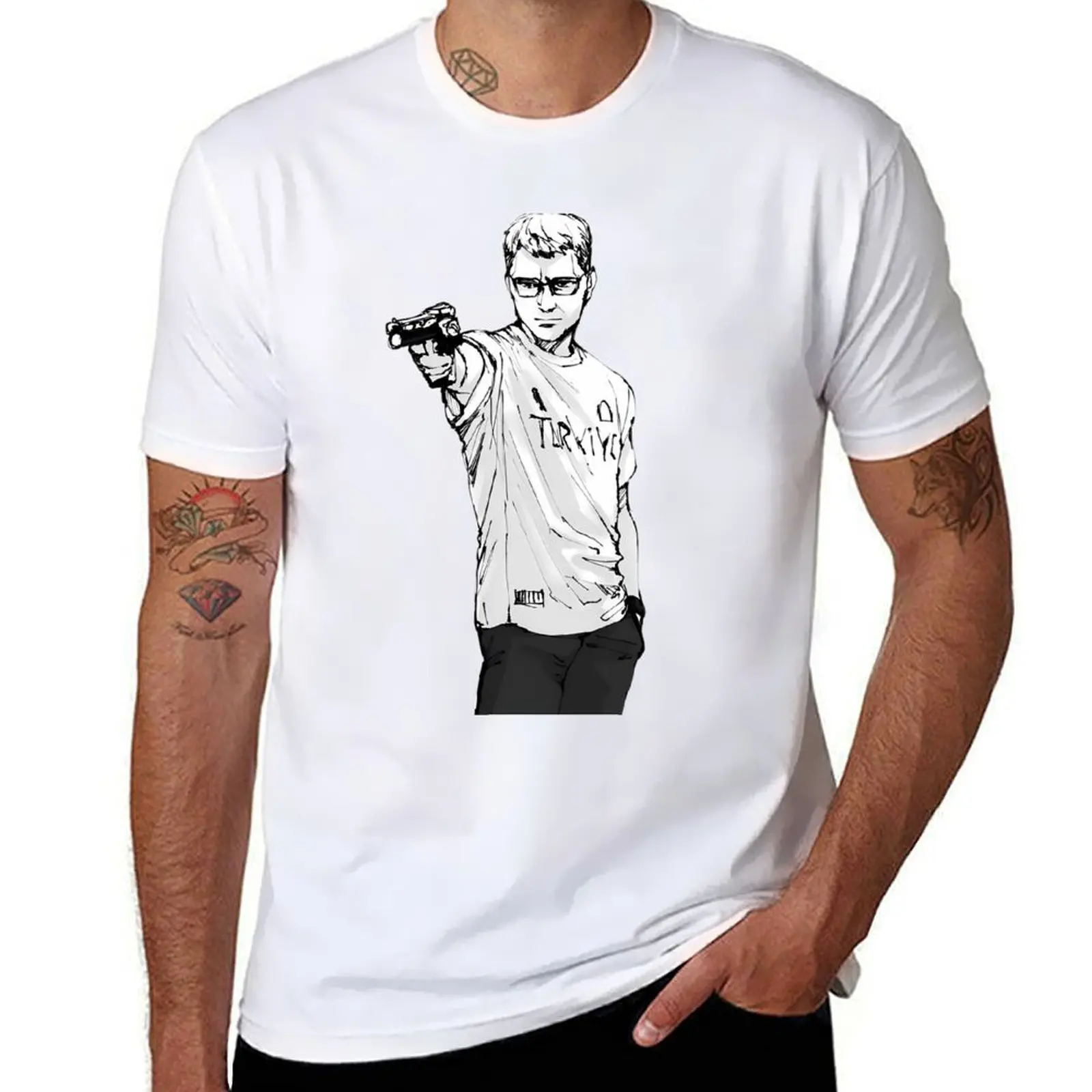 

Turkish Shooter T-Shirt anime t shirts oversize men t shirt cotton 100% T-Shirt