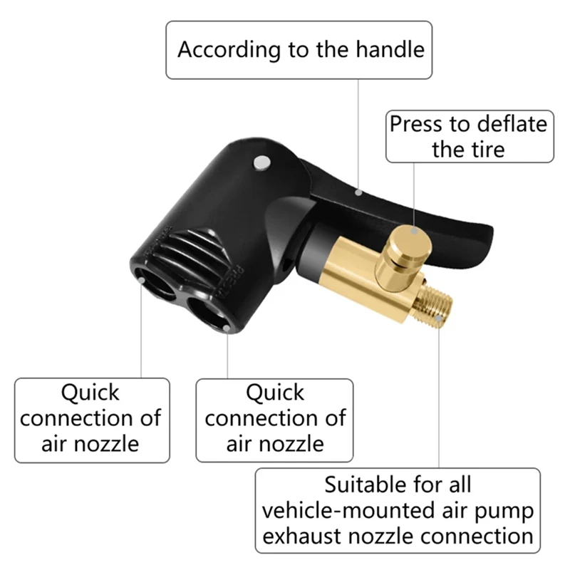 2/1Pc Fiets Luchtmondstuk Messing Draagbare Opblaasbare Pomp Fiets Band Luchtkleppomp Connector Adapter Banden Wiel Ventiel Onderdelen