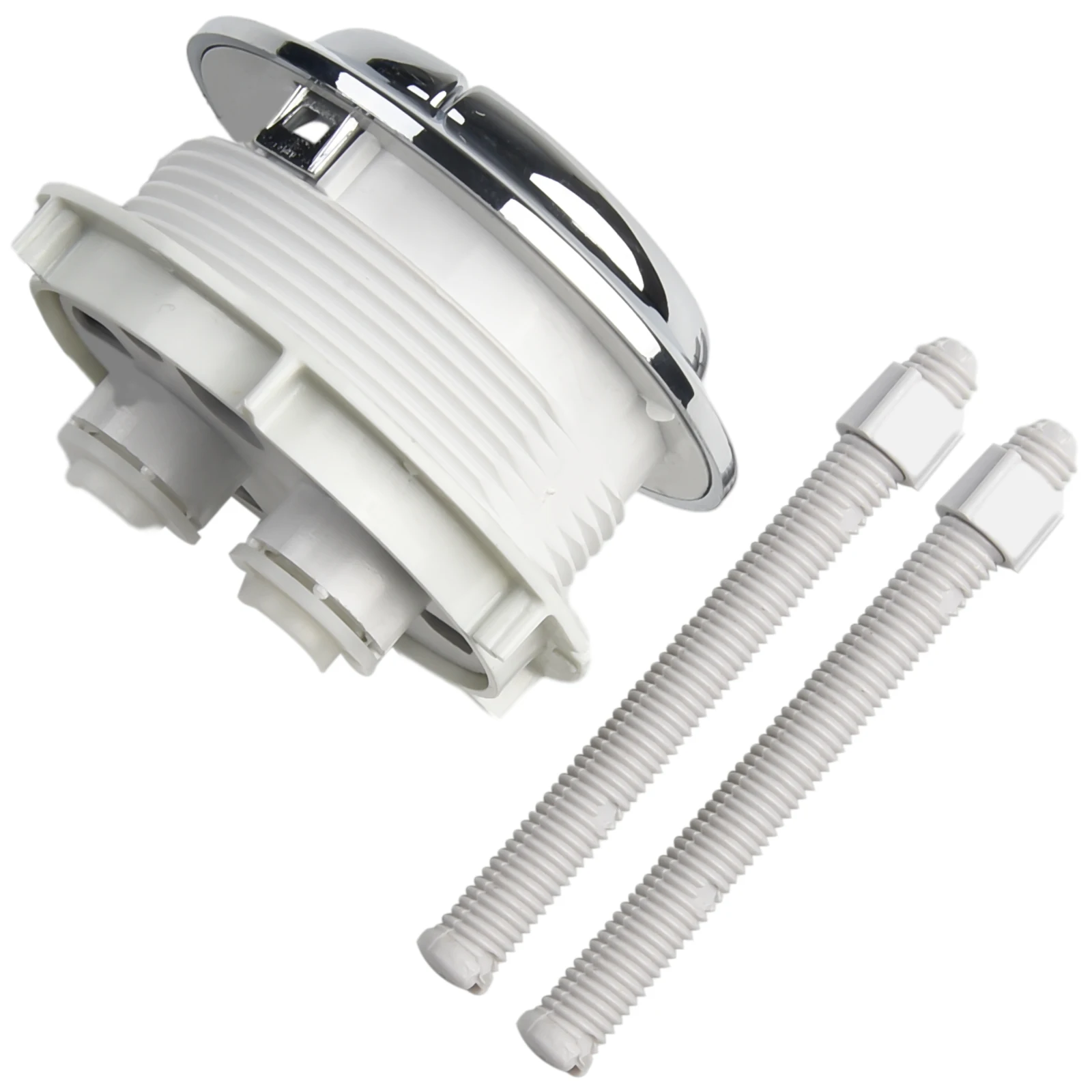 Double Toilet Tank Button Round Head Plating Flush Button ABS Material Compatible with 58mm Dual Flush Toilets