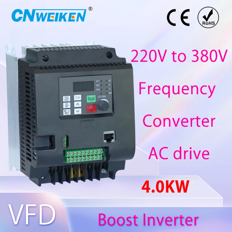 2kw/4kw 220v/380v AC Frequency Inverter & Converter Output 3 Phase 50HZ ac motor water pump controller /ac drives