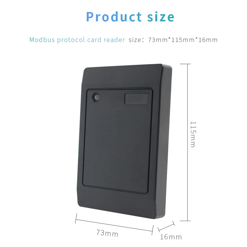 Imagem -03 - Dispositivo Impermeável do Leitor de Cartão do Rfid da Proximidade Rs485 Modbus Rtu 03h 06h 13.56mhz 125khz id ic