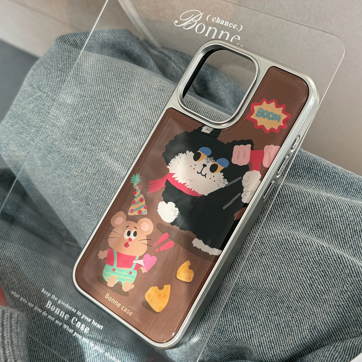 Fun Trend Cartoon Cheese Cat Phone Case For iPhone 17 AIR 16 15 14 13 12 11 PRO MAX PLUS Anti Drop Dustproof Silver Edge Cover