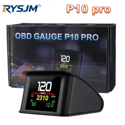 OBDII Smart Digital Meter P10 PRO OBD2 Head Up Display On Board Computer Digital Speedometer Multiple language Overspeed Alarm