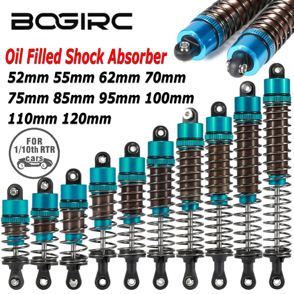 4 Stück BOGIRC 52/55/62/70/75/85/95/100/110/120mm Ölgefüllter Stoßdämpfer für 1/10 RC Drift Racing Buggy Truggy Monster Truck Auto