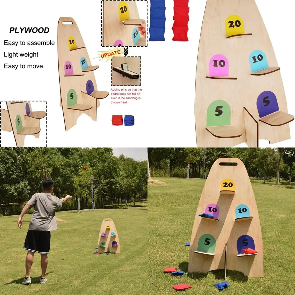 

Vertical Cornhole Game with 8pcs Bags Wood Bean Bag Toss Games for Kids and Adults Outdoor & Indoor Use