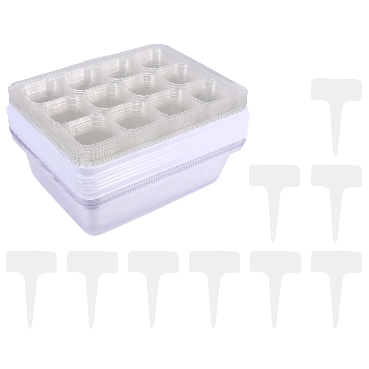 

12 Pcs Seedling Box Durable Plastic Tray Plant Nursery Pot Gardening Supplies Hydroponic Grow Balances Moisture Levels Planter