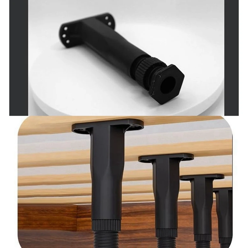 4 Pieces Adjustable Bed Frame Support Legs, Height Suitable For King/Queen Size Bed, Bed Frame Replacement Accessories