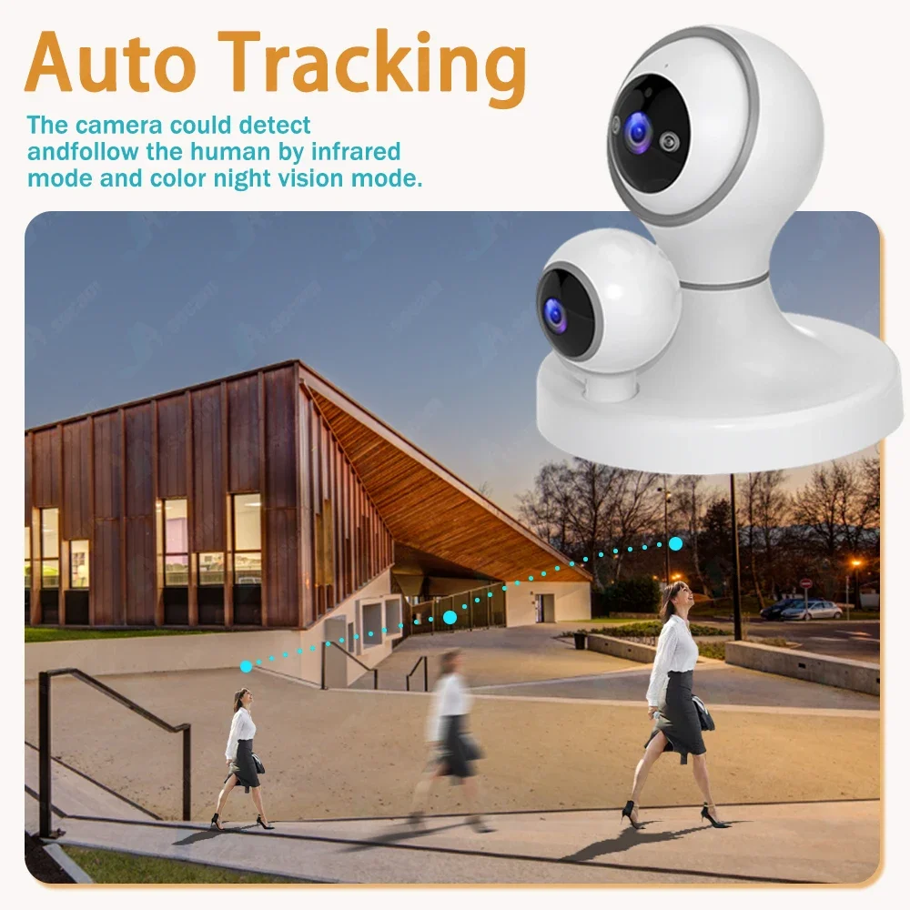 IPC360 Home 4K 8MP PTZ telecamera di protezione di sicurezza Dual Lens Auto Tracking Audio bidirezionale telecamera di sorveglianza CCTV Wireless