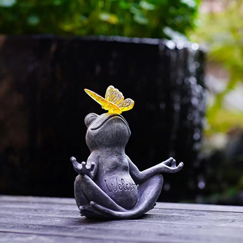 

Meditating frog Statue ornament Buddha Zen yoga frog garden statue figurine- Indoor/Outdoor Garden Gnome Sculpture for garden