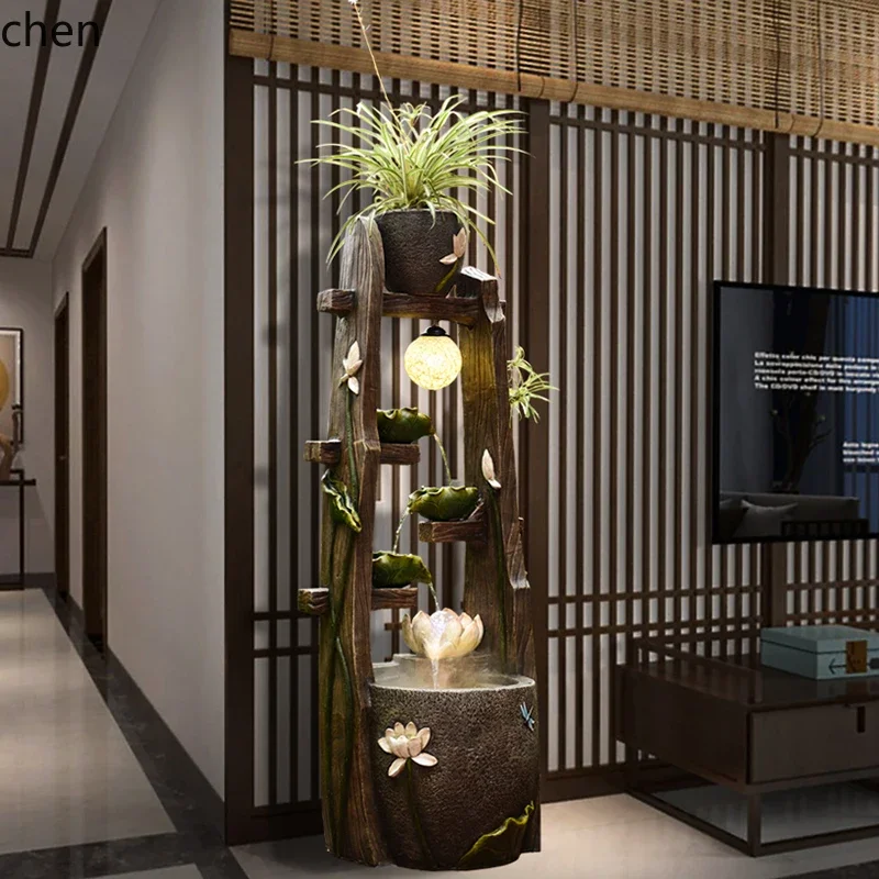 H5.22 new Chinese entrance decoration process fountain water feature humidifier circulating water floor ornament
