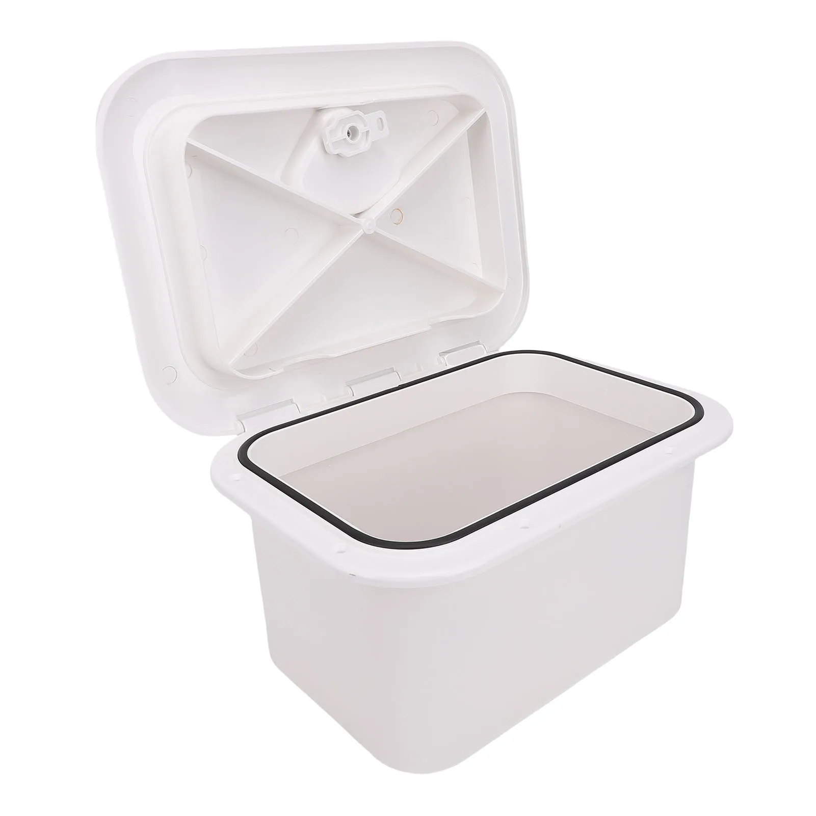 Fishing Gear Organizer Box Marine Boat Storage Box ABS 37.5X27X17.5cm Boat Embedded Storage for Bait Fishing Gear Tools White