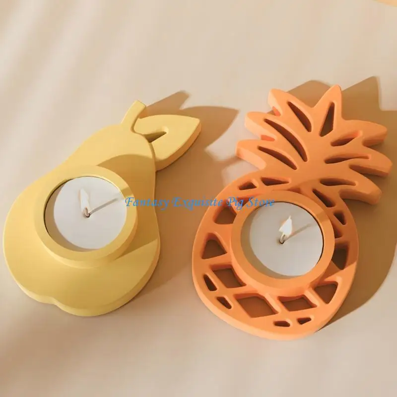 سهولة إطلاق القالب السيليكون لصياغة شموع الشمعة على شكل فاكهة على شكل شمعدان قاعدة الشمعدان قاعدة الصنع مجوهر
