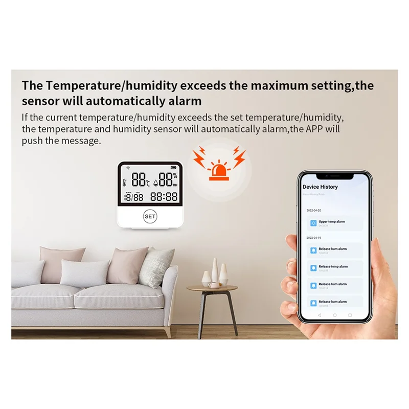 L70A Tuya Smart WIFI Temperature And Humidity Sensor Indoor Hygrometer Thermometer With LCD Display Support Alexa Assistant Dura