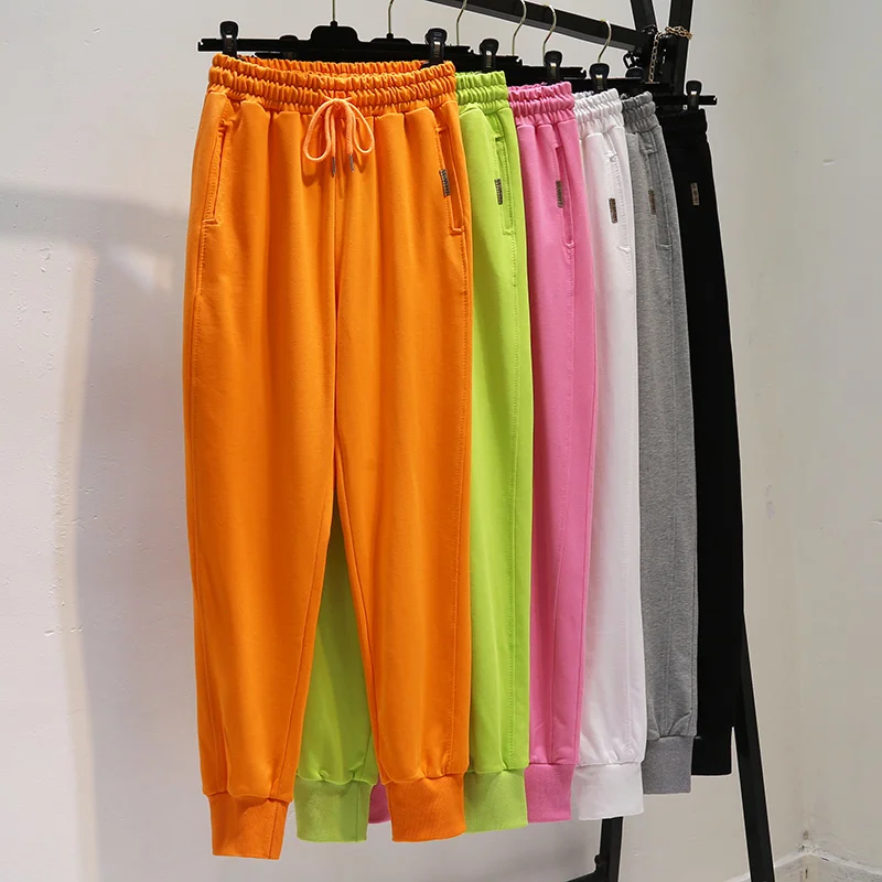 Candy Colors Fashion Sweatpants Women 2023 New Spring Summer High Waist Loose Slimming Casual Harem Sports Pants Hoodie Trousers