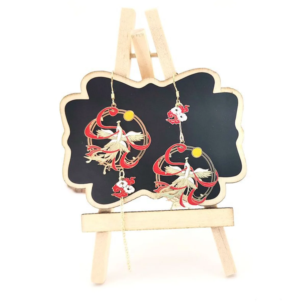 Ethnic Chinese Legendary Animal Earrings for Women Phoenix Crane Shaped Myth Story Fashion Jewelry Creative Ear Clip Gifts 2024