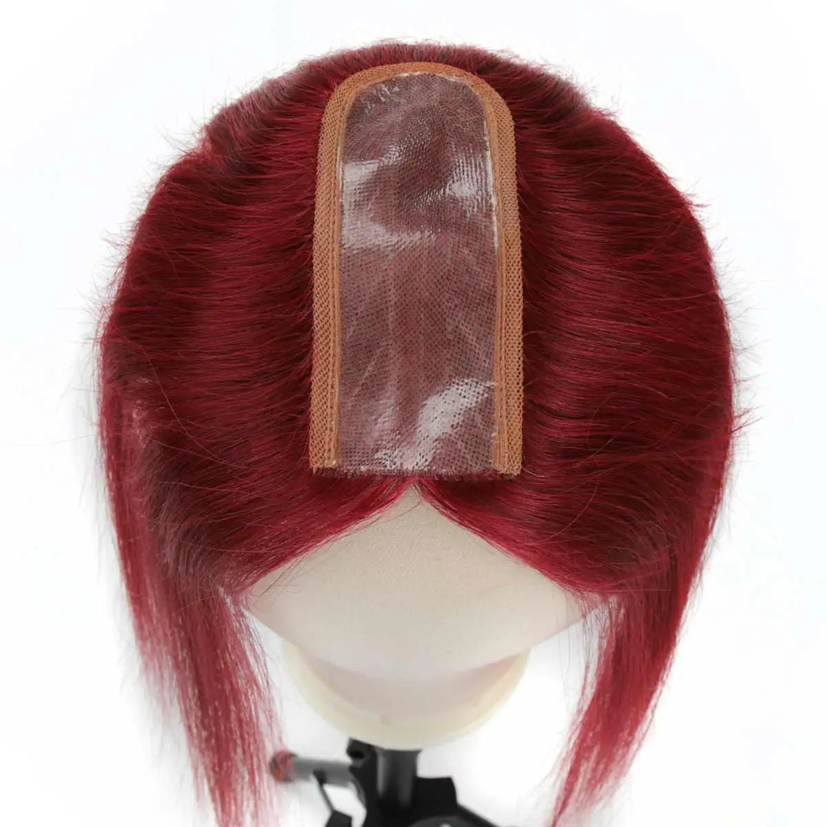 TUW22 الكرز الأحمر الشعر بولي Topper خصلات شعر نسائية لتخفيف الشعر قطعة شعر بشري لتساقط الشعر الناس الشعر البشري القبعات العالية