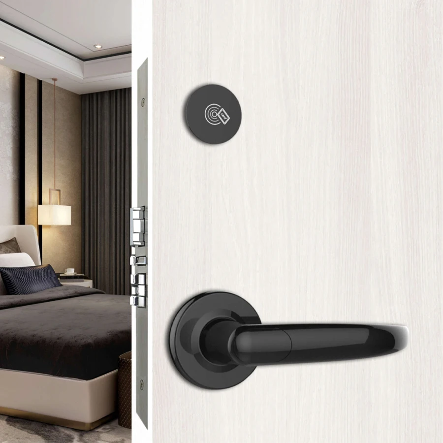 

Popular Stainless Steel Smart fechaduras de portas RFID Keyless Electric Hotel Door Locks With Management Software