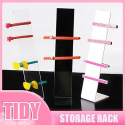 Acrílico Headwear Mostrando Rack, Preto e Branco Brincos Titular, Jóias Display Stand, Acessórios para o Cabelo, L Forma