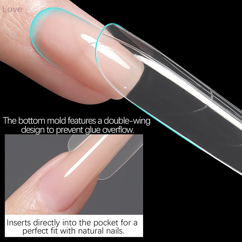 [L & P] 240 pièces/boîte Sandwich double formes d'ongles Extension ovale forme supérieure forme inférieure pour ensemble d'extensions d'ongles rapides