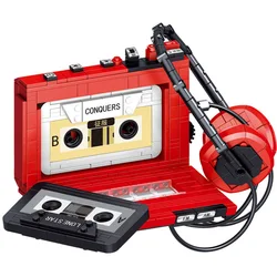 Creative Retro Walkman Headset Coffeemaker Model Building Blocks Micro Bricks Classic Cellphone Tape Recorder Decoration Kid Toy