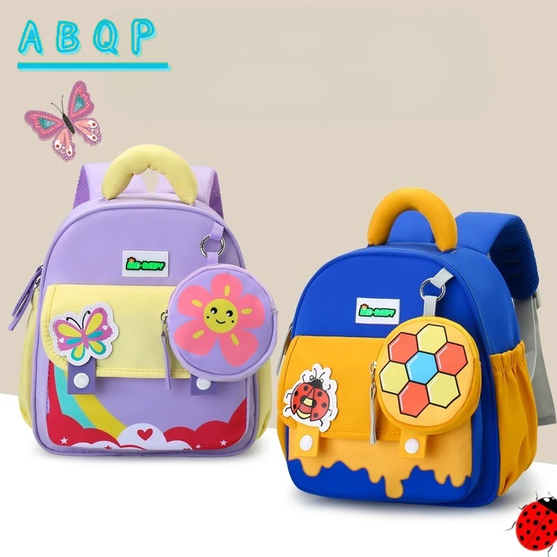 Children's Schoolbag Cartoon Color Fashionable Kindergarten Schoolbag Large Capacity Lightweight Schoolbag for Boys and Girls