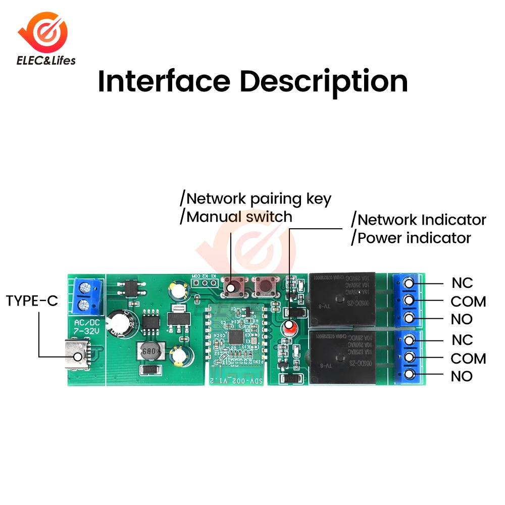 USB 5V DC 7-32V WiFi Remote Control Switch Bluetooth Dual Mode Wireless Relay Module 2/3/4 Channel Relay Smart Home Automation