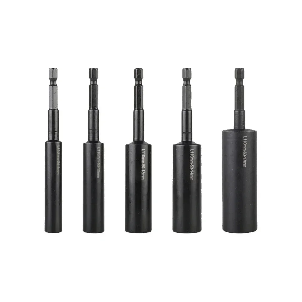 1Pc 110mm Deepen Socket Wrenches Hexagon Nut Set Socket Adapter Driver Drill Bit H8-H17 For Home DIY Carpentry Auto Parts Tools