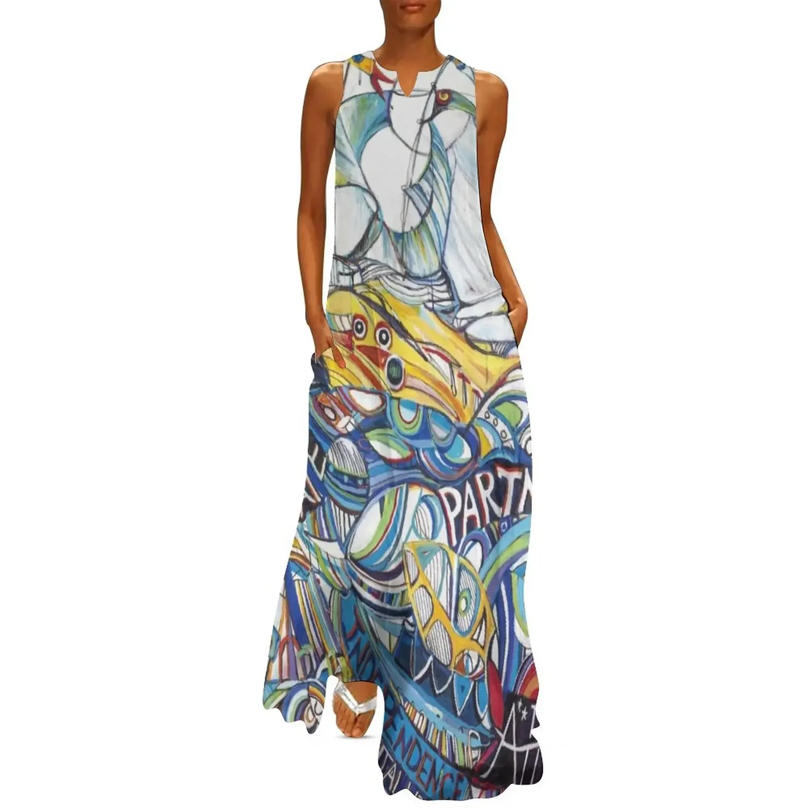 

AID pARTnerSHIP Artwork Long Dress summer dresses women 2025 Clothing dresses for women 2025 Dress for girls Dress