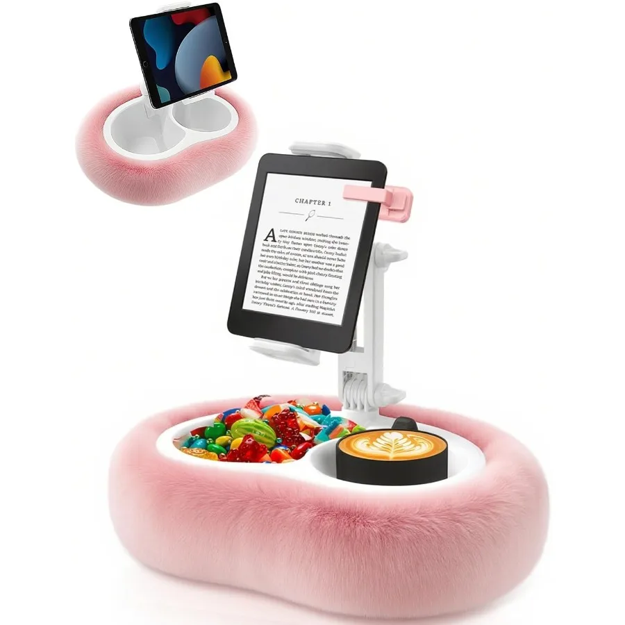

Tablet Pillow Stand Compatible with 4.712.9 Kindle iPad Phone Tablet Google 360 Rotating Phone Holder for Bed Detachable Bowl R