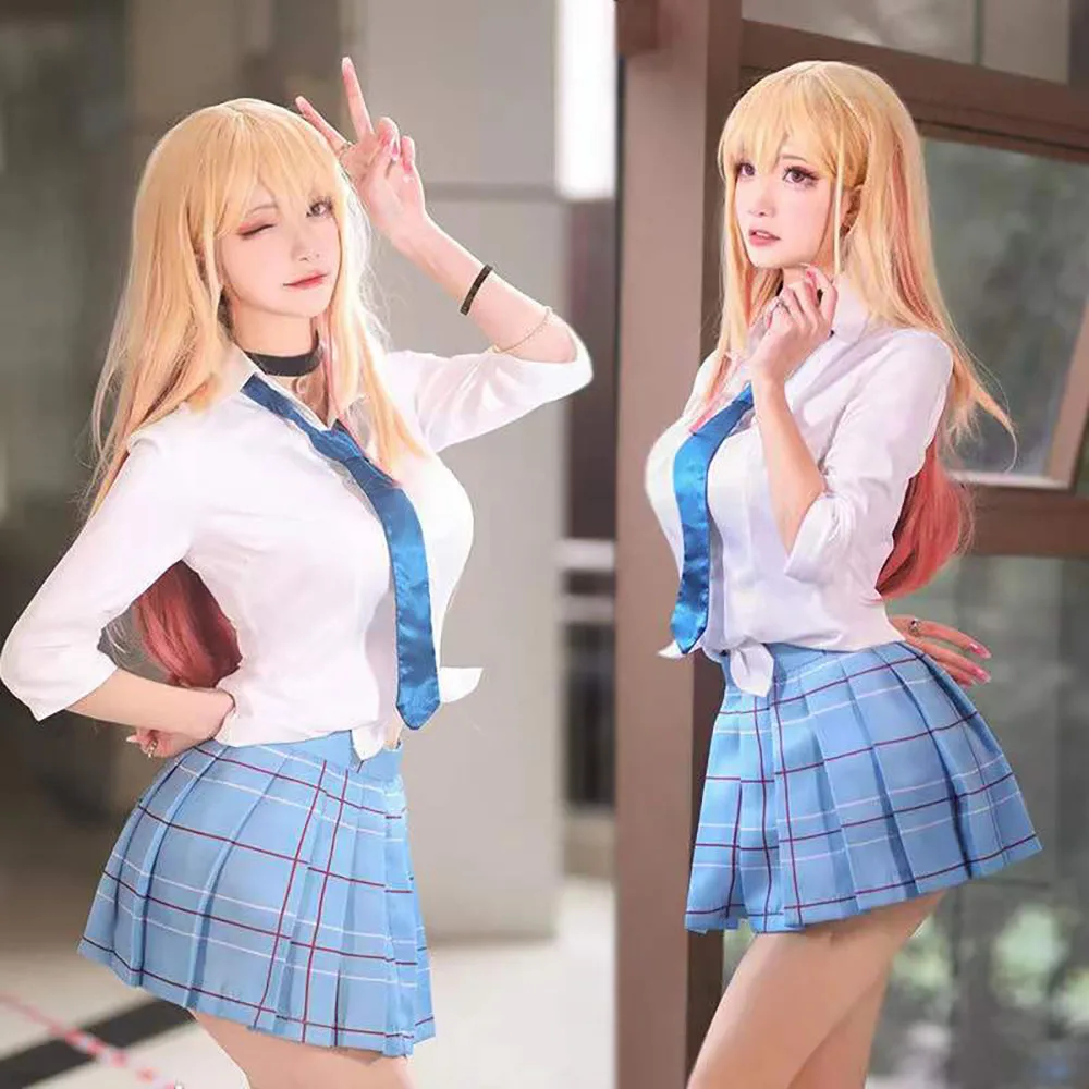 Marin kitagawa cosplay meu vestido querida traje jk escola uniforme saia roupas halloween carnaval terno