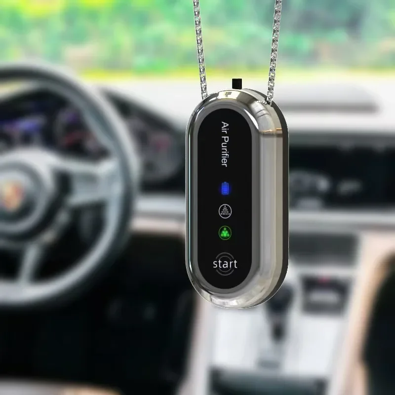 Mini Portable Travel Hanging Neck Wearable Air Purifier, USB Rechargeable Filterless Negative Ion Personal Necklace Air Ionizer