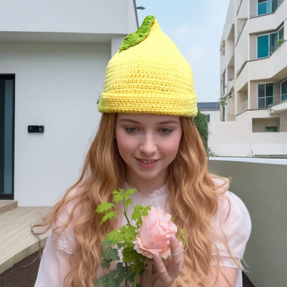 Grape Creative Knitted Fruit Hat Warm Thick Strawberry Pullover Cap Playful Handmade Pineapple Beanie Skiing