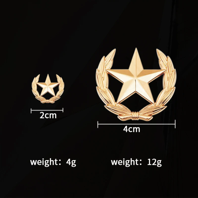 Pins Men's Suit Shirt Collar Clothing Accessories New Fashion Five-pointed Star Pines Badge Metal Wheat Lapel