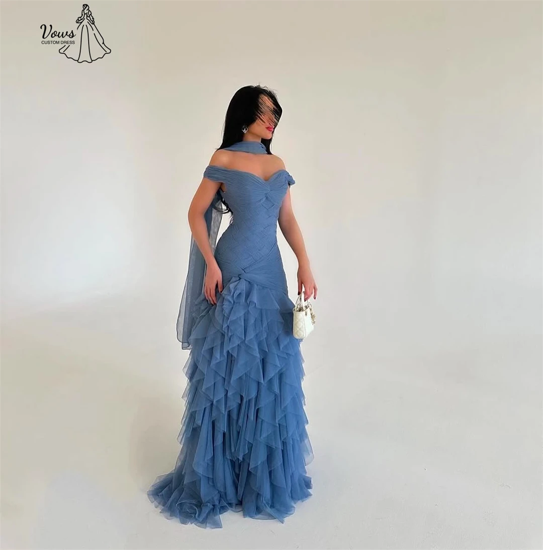 فستان سهرة فاخر مصنوع حسب الطلب من Vows 2025 فساتين أنيقة للنساء بخط كتف على شكل بطاقة فساتين شريطية للمناسبات الخاصة #2