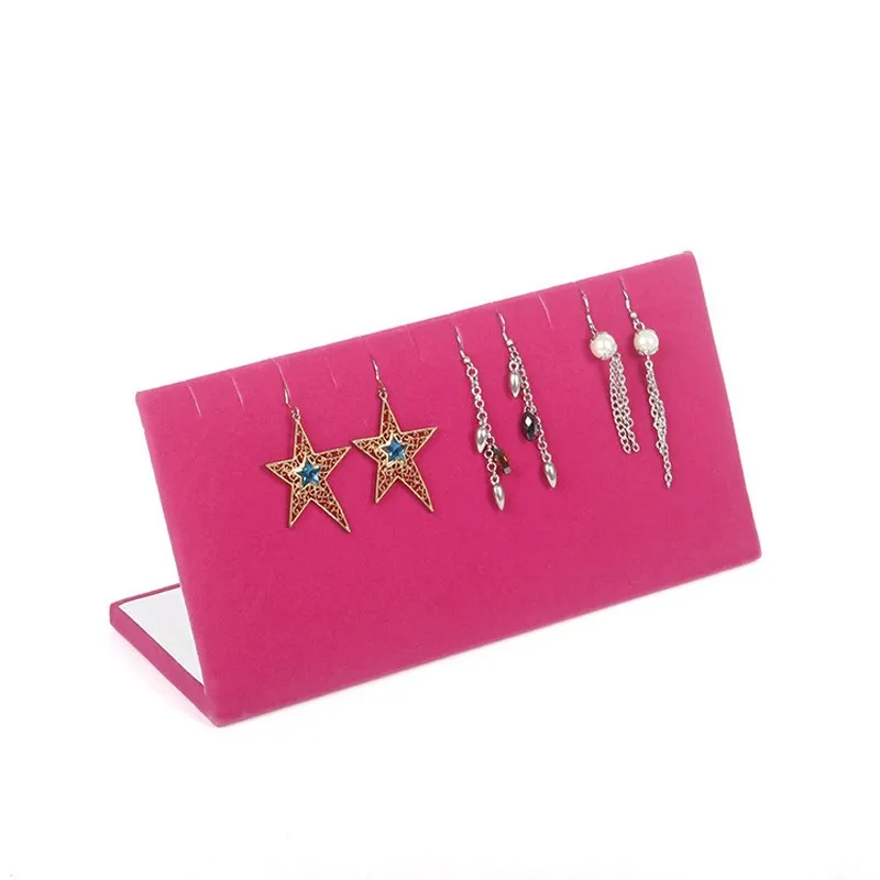 Hot Multi-color Suede Earrings Pendant Necklace Stud Rack Jewelry Display Storage Props Stud Necklace Display Board