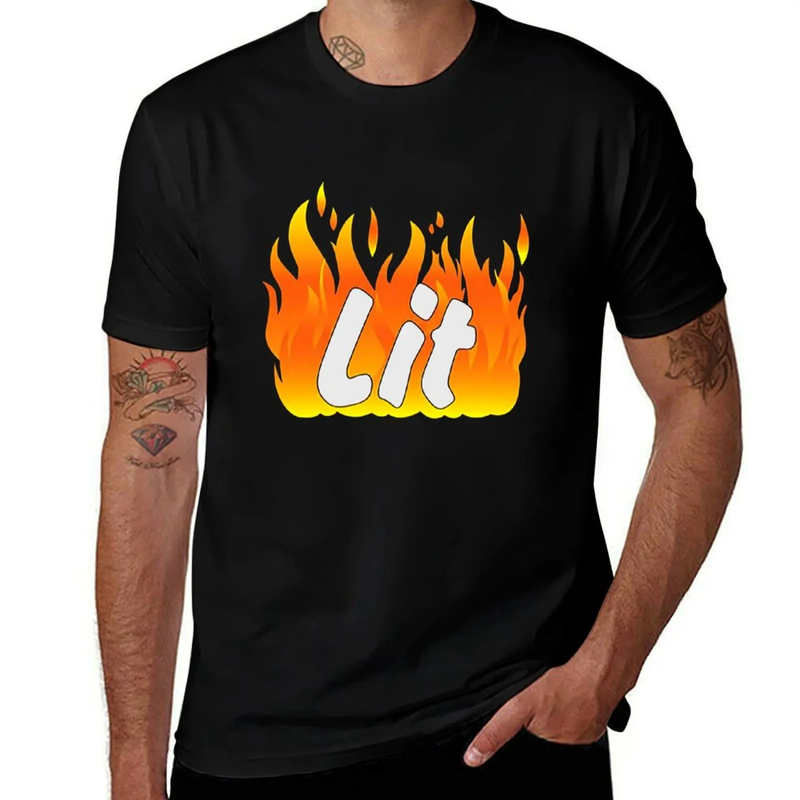 

Dobre brothers merch Lit fire T-Shirt anime t shirts for man man tshirt t shirt men 100% cotton luxury brand T-shirt