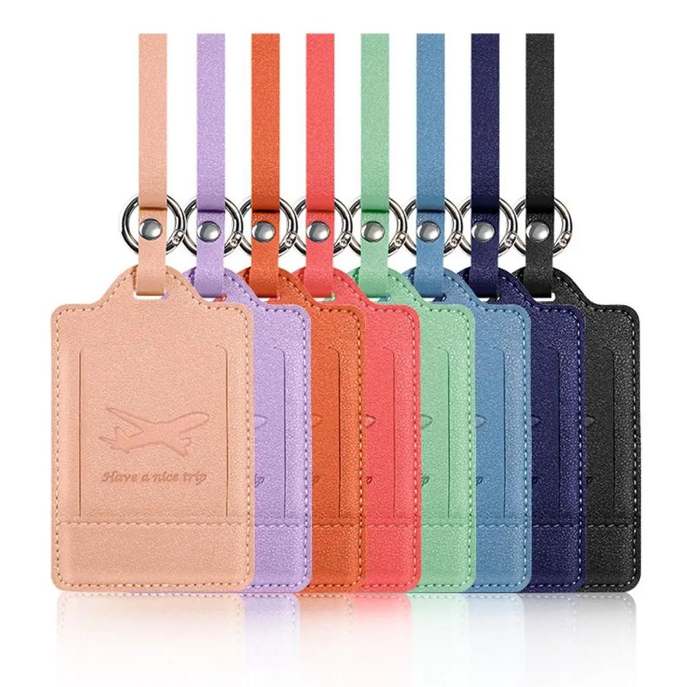 

Durable Portable Luggage Tags Anti Loss Durable Baggage Boarding Bag Tag Creative PU Leather Suitcase Address Label Men