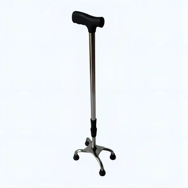 Orthopedic Four-Clawed Straight Handle Stick With Four Legs Adjustable Multifunction Walking Stick For Walking And Support