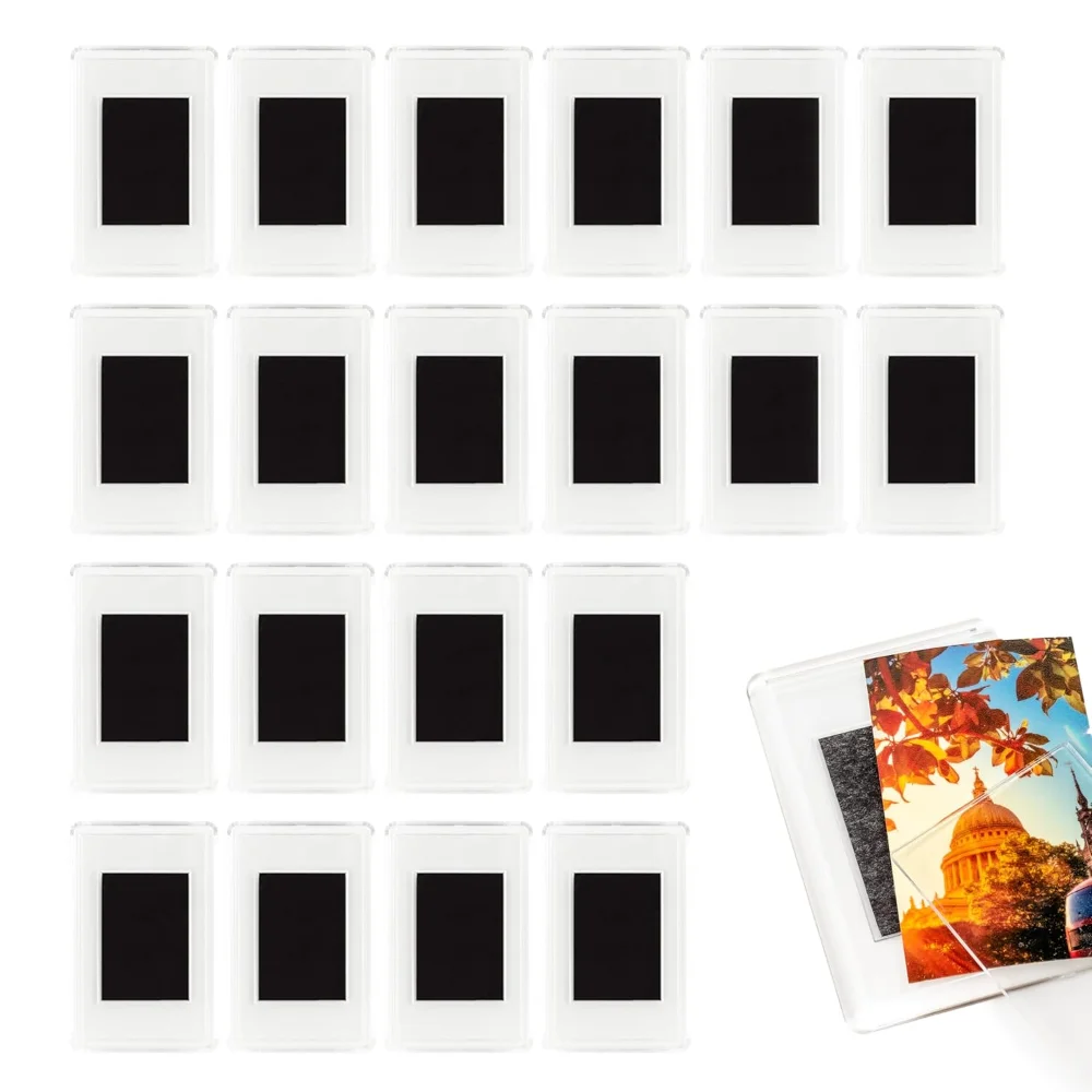 

100Pcs Blank Photo Frame, Insert Fridge Magnets, Mini Magnetic Refrigerator Photo Picture Frames, 2x3.03 In