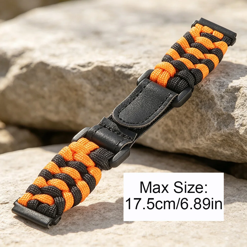 20/22mm Two Tone Umbrella Rope Strap For Huawei Watch GT 2e 3 4 5 6 Pro 46 42mm Bracelet Xiaomi Watch S 2 3 4 5 6 7 Color Band