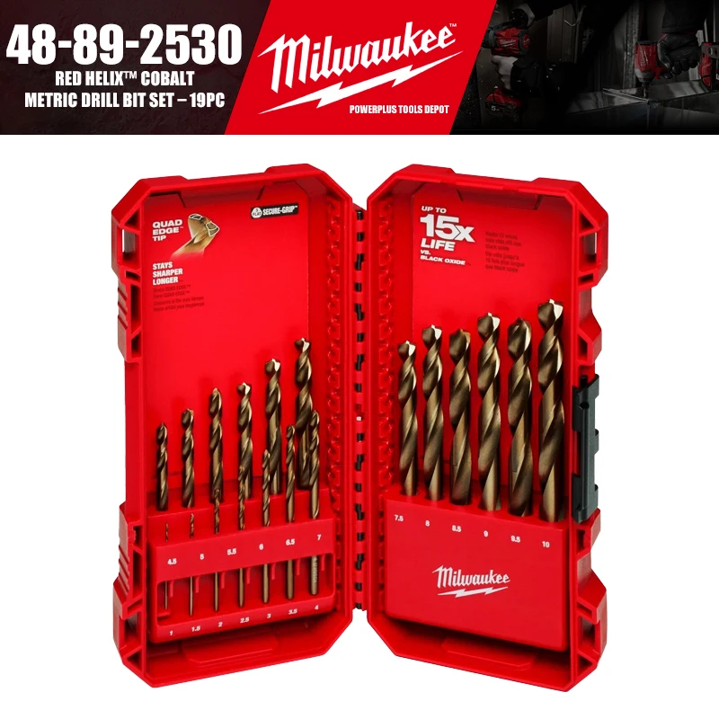 

Milwaukee 48-89-2530 RED HELIX™ Cobalt Metric Drill Bit Set 19PC Tool Accessories