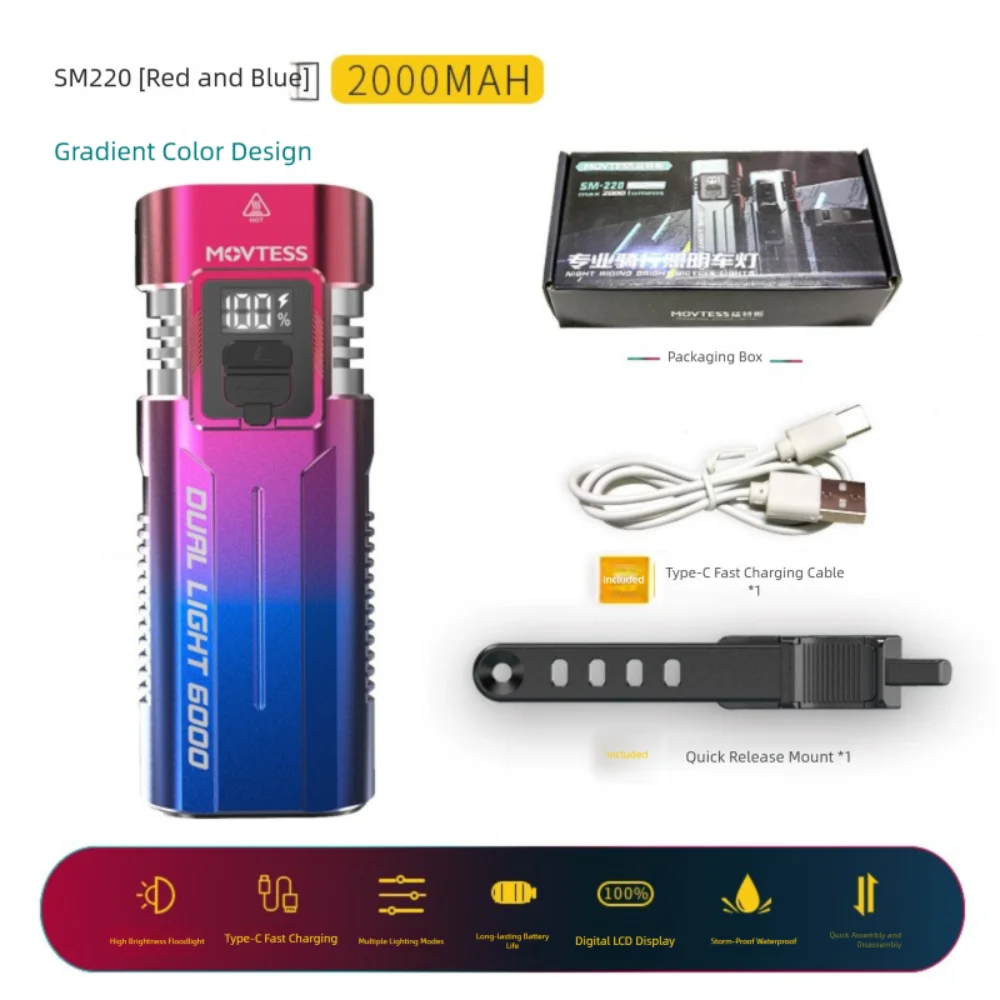 ضوء دراجة LED جديد قابل لإعادة الشحن مقاوم للماء وسهل التركيب ومصباح يدوي للدراجة في الهواء الطلق #3