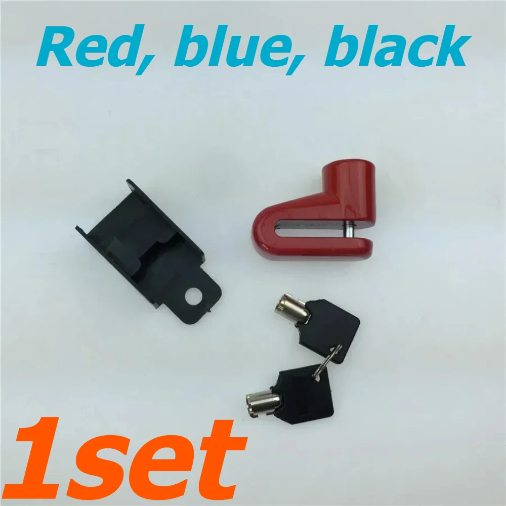 1pcs for Tram Bike Motorcycle Lock Disc Brakes Piece Bike Equipped with Anti-theft Security Lock Key Red, Blue, Black
