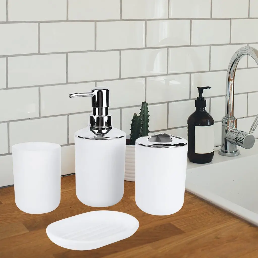 

Pack of 4 Pcs] Pieces Bathroom Accessories Set Decor Neat Tidy for Hotel