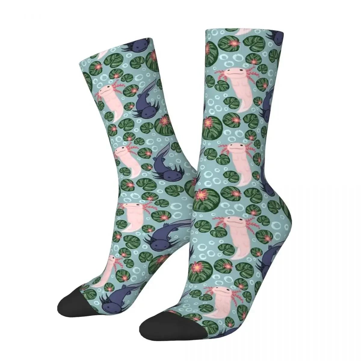 Axolotl Repeating Pattern Socks Harajuku Super Soft Stockings All Season Long Socks Accessories for Unisex Birthday Present